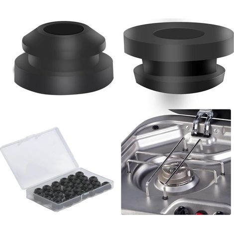 RHG 30 Pcs Embouts en Caoutchouc pour Supports de Casseroles, Passages en Caoutchouc, Pieds en Caoutchouc Antirouille Compatibles pour Dometic Smev Thetford Tiges 5 mm Accessoires de Camping-Car (1/5)