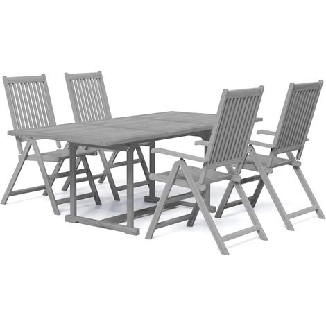 Maison Exclusive - 5-tlg. Garten-Essgruppe Massivholz Akazie (1/5)