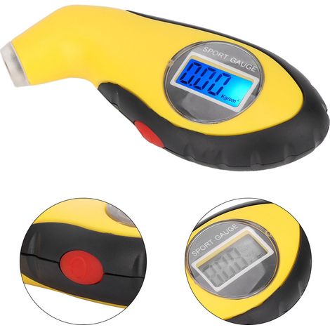 Manomètre numérique haute précision pour pneus auto, écran LCD digital avec capteur électronique (1/5)