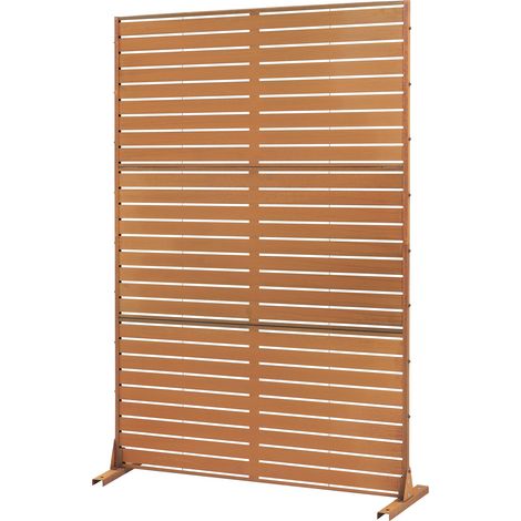 Parete divisoria in acciaio Corten per interni ed esterni 180 x 120 x 40 cm colore ruggine 030009277