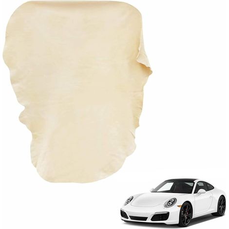 Pelle scamosciata per auto, pelle scamosciata naturale per vetri, specchi e finestrini, panni morbidi e senza pelucchi per la pulizia di auto, mobili e lampade, 50 x 70 cm
