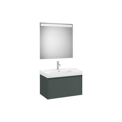 MUEBLE LAVABO CENTRADO 800X460 ONA STANDARD 1 CAJÓN + ESPEJO VERDE MATE