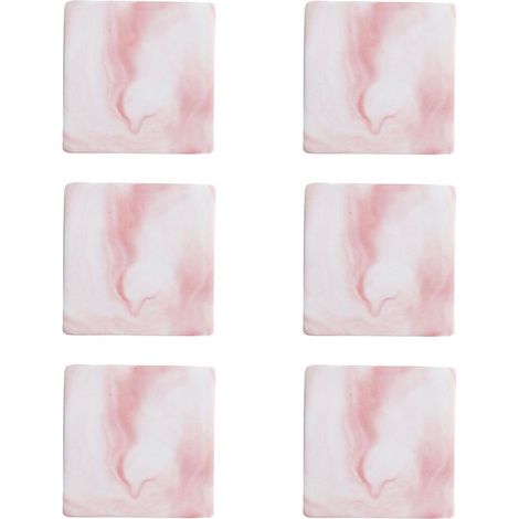 Dessous de verre en marbre pour boissons absorbantes, avec base en liège, or rose. (1/5)