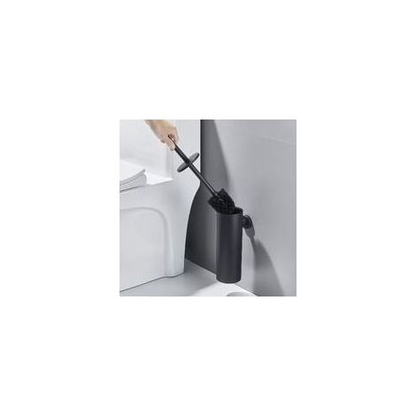 Toilette Porte-brosse Noire Balai Toilette WC en Acier INOX 304 Mural Imperméable Facile à nettoyer pour WC Salle de Bains Toilettes avec Support Brosse Antibactérienne (1/5)