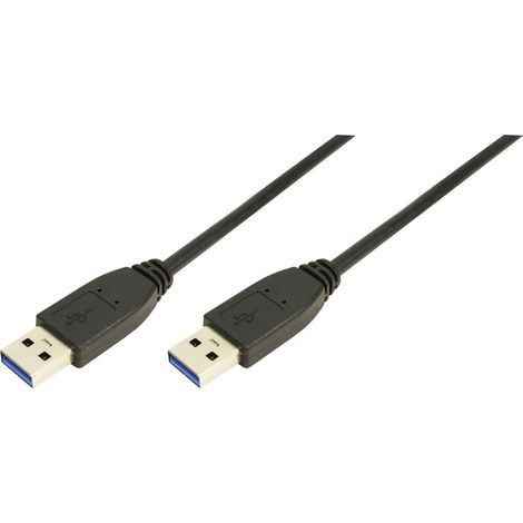 LogiLink USB-Kabel USB 3.0 USB-A Stecker, USB-A Stecker 1.00 m Schwarz CU0038