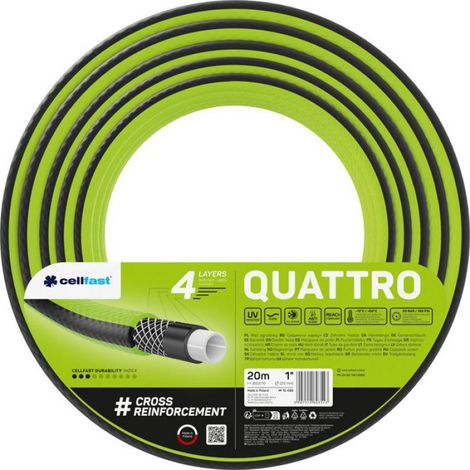 Tuyau D'arrosage - 20 M - 1 Pouces - 4 Plis Tresse Croisee - Résistant Aux UV - 1 Piece