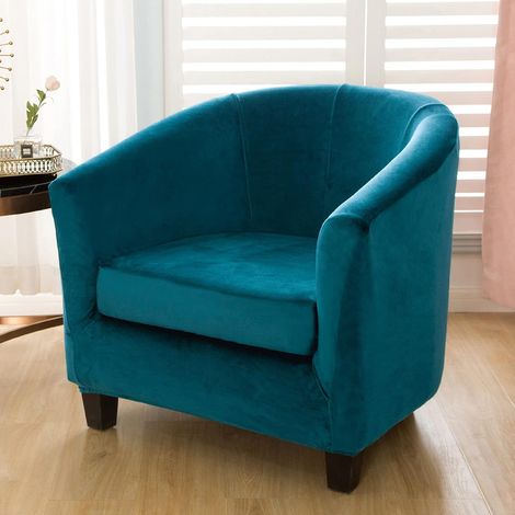 Set of 2 stretch velvet armchair covers with removable cushion cover for sofa, club, bar, lounge counter (3118) (1/5)