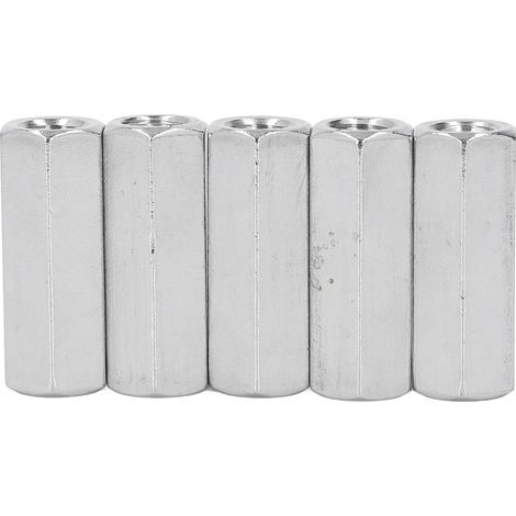 5-teiliges Set aus sechseckigen Verbindungsmuttern aus Edelstahl 304, Gewinde für Bolzen, Gewindebolzen und Maschinenschrauben (1/5)