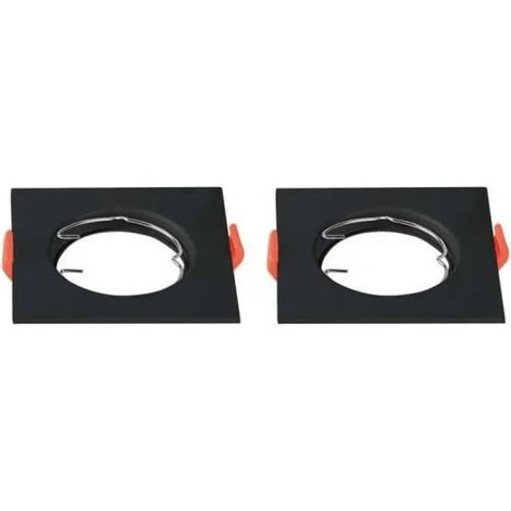 Portalámparas LED empotrable cuadrado V-TAC GU10 color negro (caja de 2 unidades)