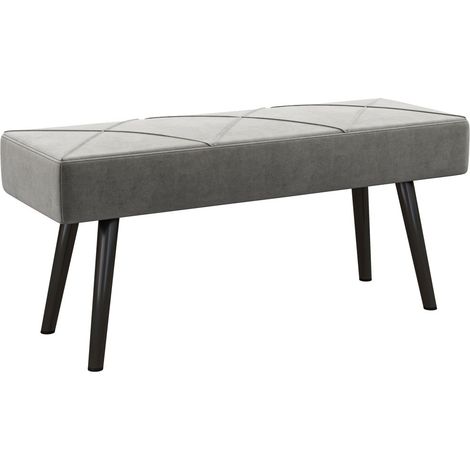 Pour chambre ou entrée, banquette rembourrée facile à placer, banc effet velours 100x36x45 cm, charge 120 kg (1/5)