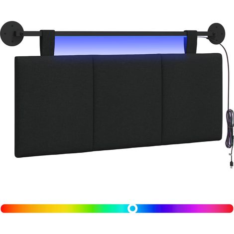 Maison Exclusive - Testiera sospesa Con luce LED Nero Tessuto (1/5)