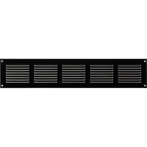 1 Grille De Ventilation 500x100mm, Acier Galvanisé Noir, Avec Moustiquaire, Pour Mur Et Plafond