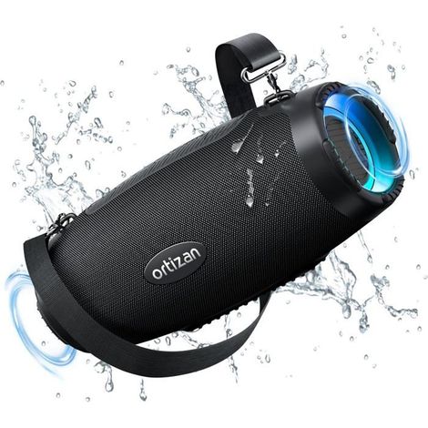 Enceinte Bluetooth - Ortizan - Portable 100W - IPX7 Étanche - Batterie 12000mAH - Lumière LED