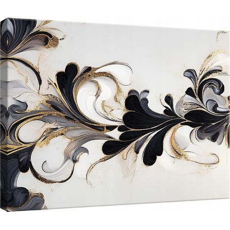 Peinture Murale sur toile fleurs abstraites pour chambre salon cuisine 60x40 (1/3)