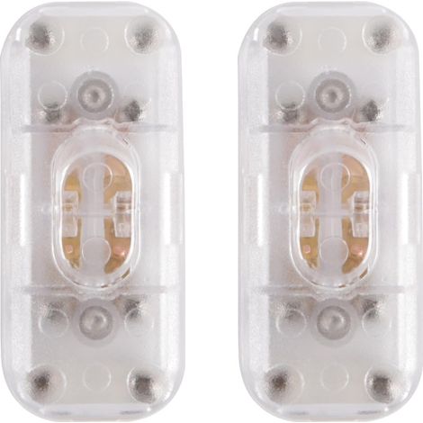 Lot de 2 interrupteurs à bascule bipolaires en ligne 250 V 6 A pour fils plats ronds à 2 ou 3 conducteurs, compatibles avec les lampes de bureau et les appareils électriques. (1/5)