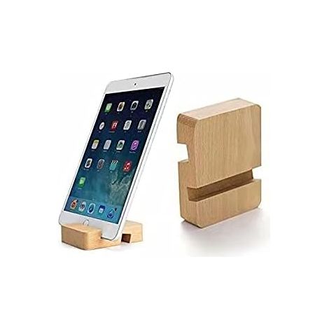 Doppelter Handyhalter aus Holz für den Schreibtisch, tragbarer Schreibtisch-Handyhalter (1/5)