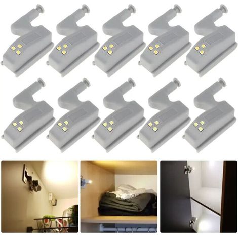 Integrierte, klappbare LED-Möbelleuchte – 10 Stück, automatischer Bewegungssensor, ideal für Schränke/Kleiderschränke/Nachtlicht