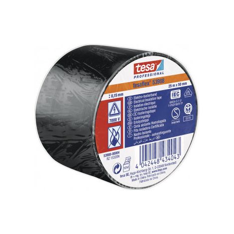 Cinta Aislante Homologada Negra 25m x 50mm 53988 Tesa