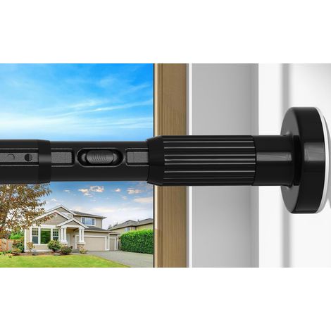 Barre Rideau Sans Percage 100-262 cm Barre Rideau Extensible,Noir (1/5)