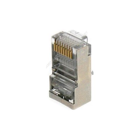 connecteurs - modular - 8 points / 8 contacts - blindés - lot de 100 - gigamédia mj8pb8c100