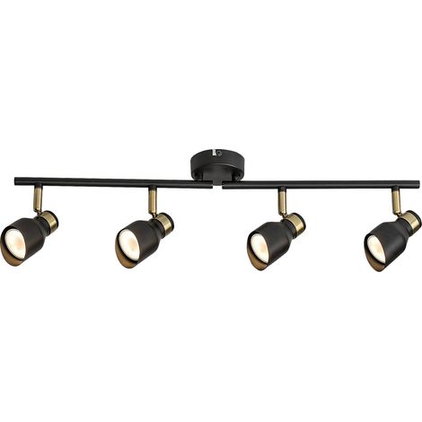 Plafonnier noir/or 4 spots orientables GU10 Rabalux (1/5)