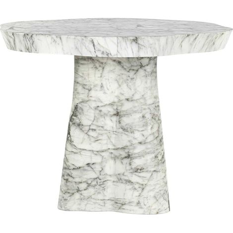 Table de salle à manger marbre blanc élégant - Blanc marbré élégant (1/2)