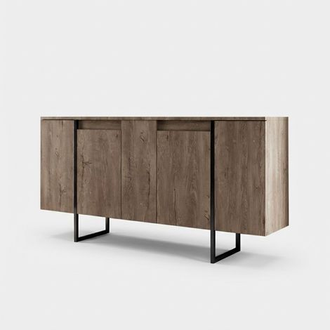Eingangskonsole aus Melaminholz mit Metallbeinen Luxe Noce - Schwarz
