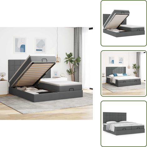 Letto matrimoniale - vidaXL Struttura Letto Pouf con Materassi 180x200 cm in Tessuto - Letto con testiera