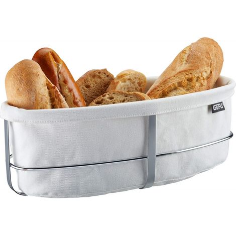 Gefu Brunch cesta de pan ovalada blanca 33,5 cm (1/2)