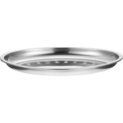 Stück ovale Edelstahlplatte für dampfenden Fisch, Snacks und Desserts-30.00X19.70X2.70CM-Silver (1/4)