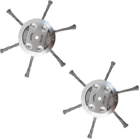 Lot de 2 brosses de désherbage en fil d'acier pour débroussailleuse, accessoires de débroussailleuse, brosse de désherbage sans fil, outil électrique (150mm x 5,5mm) (1/5)