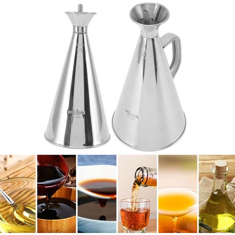Ölspenderflasche aus Edelstahl 304, auslaufsicher, für Sojasauce, Haushaltsölbehälter, 750 ml, 12 x 23,5 cm / 4,7 x 9,3 Zoll (1/5)