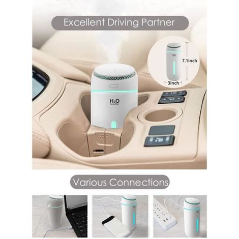 Humidificateur, 400ml Mini humidificateur purificateur d'air (blanc) (1/4)