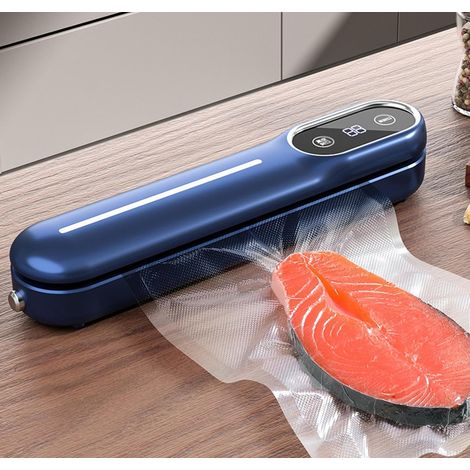 Machine de mise sous vide portable pour aliments secs et humides, livrée avec 10 sacs de mise sous vide. (1/5)