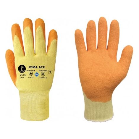 GUANTE LATEX NARANJA SOPORTE ALGODON T-8 - JOMIBA