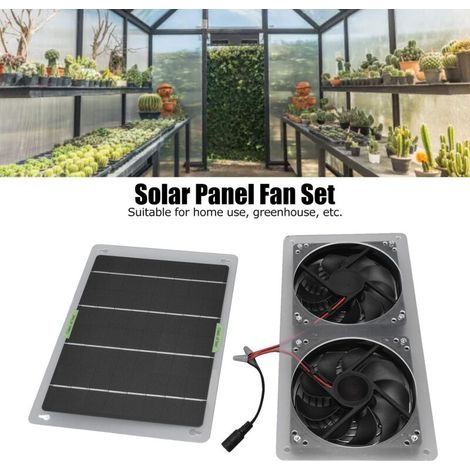 100-W-12-V-Solarventilator-Set – 25 x 19 cm Panel – 28 x 14,5 cm Ventilator – Heißluftabführung für Gewächshäuser und Wohnhäuser (1/4)