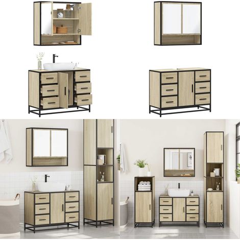 vidaXL Ensemble de meubles de salle de bain 2 pcs chêne sonoma (1/5)