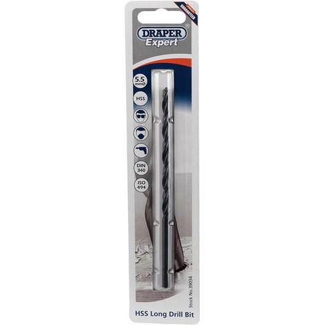 Draper H29MC/L Expert 5.5 X 139mm HSS Extra Long Drill Bit