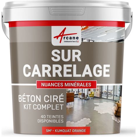 KIT KUNSTHARZBETON FÜR FLIESEN - Kumquat-Orange - 5 m²-Kit (2 Schichten)