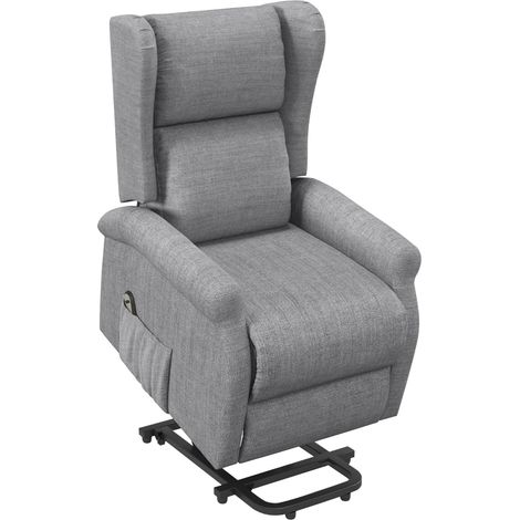 Sillón reclinable, ayuda para levantarse, función de reclinación, hasta 200 kg, 72,5 x 94 x 109 cm, gris (1/5)