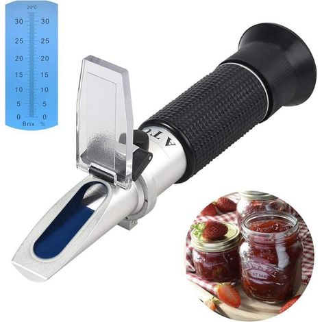 Réfractomètre de 0 à 32% Réfractomètre Manuel pour Tester la Teneur en Sucre dans du Jus, Boisson,Vin Rouge, Vin Blanc, Bierre, du Lait,du Miel etc (1/5)