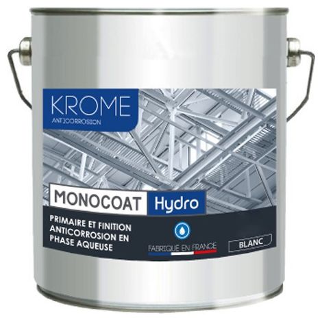 Krome Monocoat Hydro Laque Anticorrosion Acrylique - Intérieur et Extérieur  Conditionnement: 5L - Couleur: BLANC