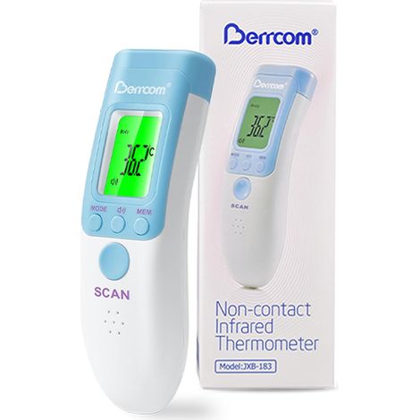 Thermomètre Frontal Adulte Thermomètre Médicale Bébé, Thermomètre sans Contact Thermomètre Infrarouge 3 en 1 avec Lecture Instantanée, Alarme de Fièvre (1/5)