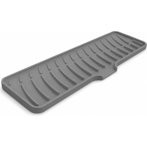 Tapis Evier Cuisine, Gris Silicone 42x10cm, Alimentaire Indeformable (1/5)