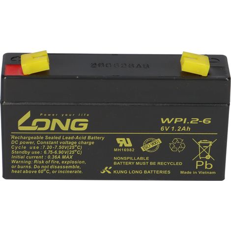 Kung Long Akku WP1.2-6 6V 1,2Ah.AGM Blei Vlies 6Volt (1/5)