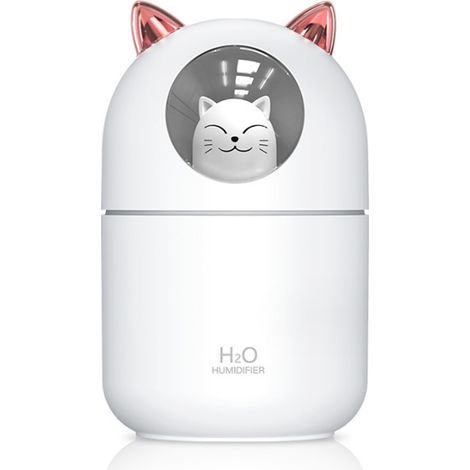 Humidificateur USB - Réservoir 300 ml - Fonctionnement Ultrasonique Silencieux - Mode Brume Continu/Intermittent - Arrêt Automatique à Sec - Lampe LED 7 Couleurs - Pour Chambre Bureau Voyage (1/5)