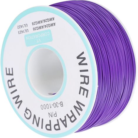 Fil de cuivre étamé monoconducteur pour circuit imprimé, fil volant pour circuit imprimé, violet