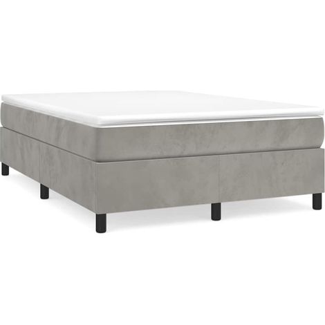 Maison Exclusive - Boxspringbettgestell Hellgrau 140x200 cm Samt (1/5)
