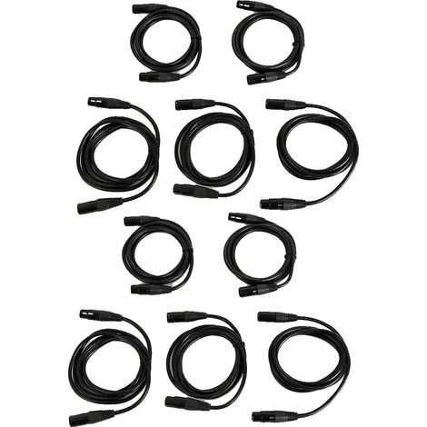 Câbles DMX, Connecteurs 3 broches, Construction durable, noir (1/2)