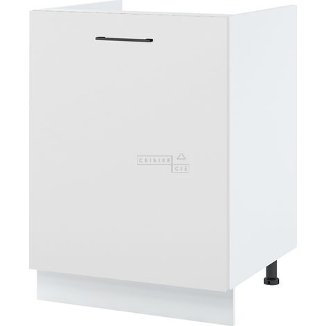Meuble sous-évier Lovia Blanc Mat 1 porte L 60 cm - Porte avec poignée apparente White (1/2)